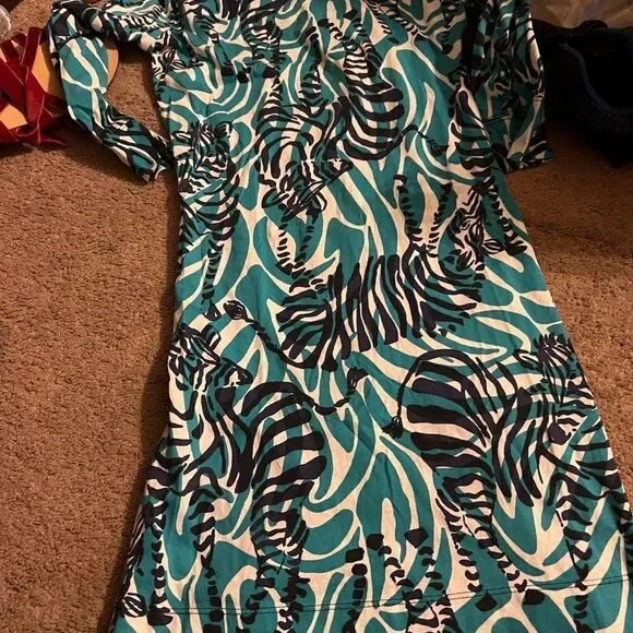 Lilly Pulitzer blue zebra print Marlowe dress xs - Picture 9 of 11